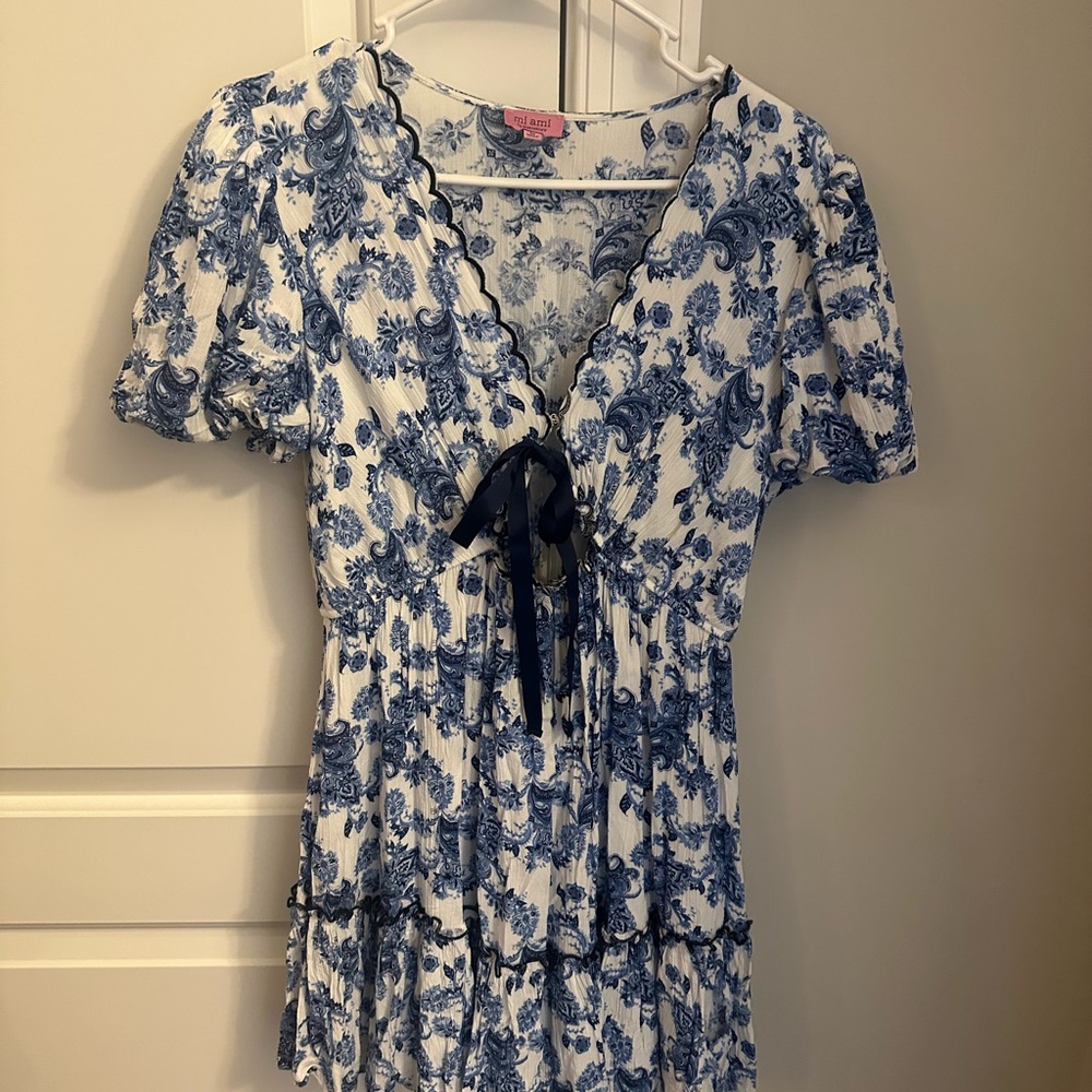 Deb Tie Front Paisley Mini Dress